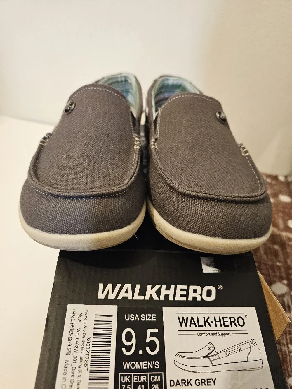 WALK HERO Woman's Casual Slip-On Loafers in Graysize 9.5 NEW